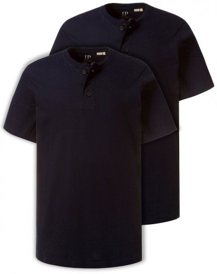 JP1880 708420 Henley-shirt 2-pak Mørkeblå - T-shirts - T-shirts i store størrelser - 2XL-14XL