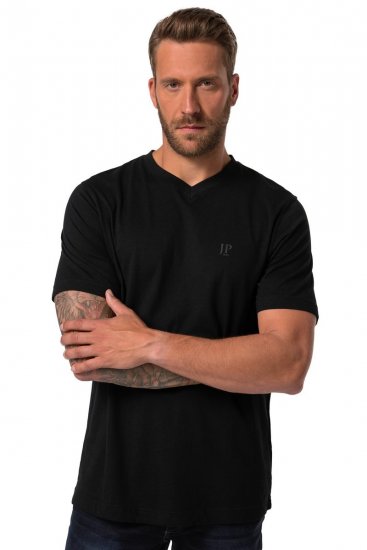 JP1880 711318 T-shirt med V-hals 2-pak Sort - T-shirts - T-shirts i store størrelser - 2XL-14XL