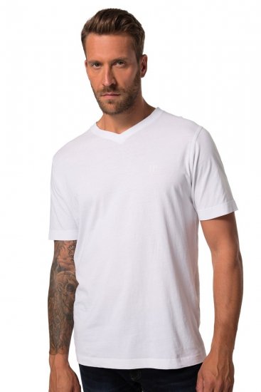 JP1880 711318 T-shirt med V-hals 2-pak Hvid - T-shirts - T-shirts i store størrelser - 2XL-14XL