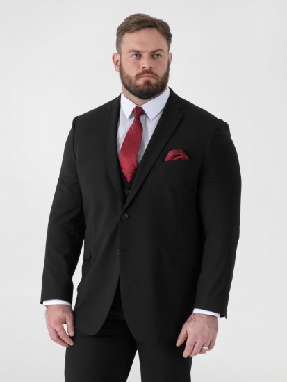 D555 Ted 4 Way Stretch Tailored Suit Jacket Sort - Habitter og blazere - Habitter og jakkesæt i store størrelser