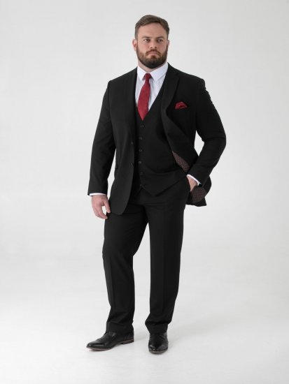 D555 Ted 4 Way Stretch Tailored Suit Jacket Sort - Habitter og blazere - Habitter og jakkesæt i store størrelser
