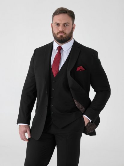 D555 Ted 4 Way Stretch Tailored Suit Jacket Sort - Habitter og blazere - Habitter og jakkesæt i store størrelser