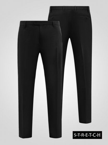 D555 Ted 4 Way Stretch Tailored Trouser Sort - Habitter og blazere - Habitter og jakkesæt i store størrelser