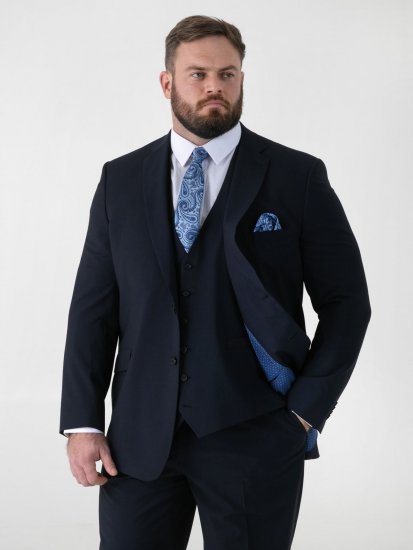 D555 Ted 4 Way Stretch Tailored Suit Jacket Mørkeblå - Habitter og blazere - Habitter og jakkesæt i store størrelser