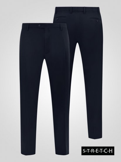 D555 Ted 4 Way Stretch Tailored Trouser Mørkeblå - Habitter og blazere - Habitter og jakkesæt i store størrelser
