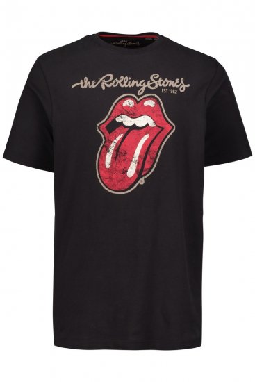 JP1880 Rolling Stones Graphic Band Comfort Fit T-Shirt Black - T-shirts - T-shirts i store størrelser - 2XL-14XL