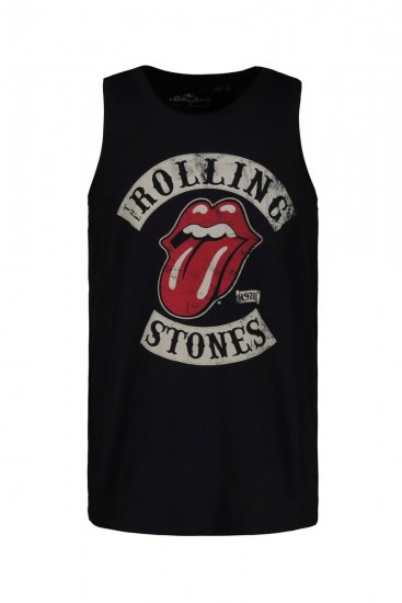 JP1880 Rolling Stones Graphic Band Tank Top Black - T-shirts - T-shirts i store størrelser - 2XL-14XL