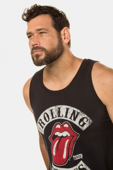 JP1880 Rolling Stones Graphic Band Tank Top Black - T-shirts - T-shirts i store størrelser - 2XL-14XL