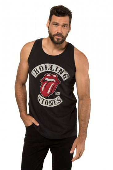 JP1880 Rolling Stones Graphic Band Tank Top Black - T-shirts - T-shirts i store størrelser - 2XL-14XL