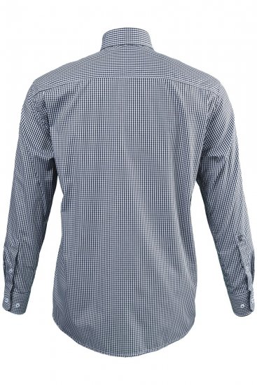 JP1880 722859 Langærmet ternet skjorte Sort - Skjorter - Skjorter til store mænd 2XL- 8XL