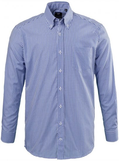 JP1880 722859 Langærmet ternet skjorte Lyseblå - Skjorter - Skjorter til store mænd 2XL- 8XL