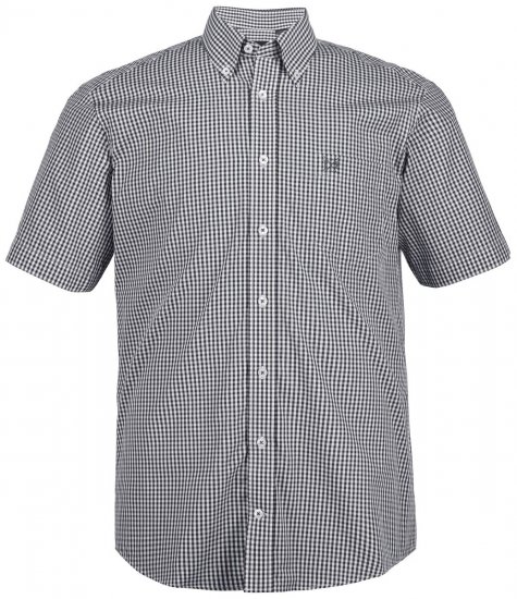 JP1880 722860 Kortærmet ternet skjorte Sort - Skjorter - Skjorter til store mænd 2XL- 8XL