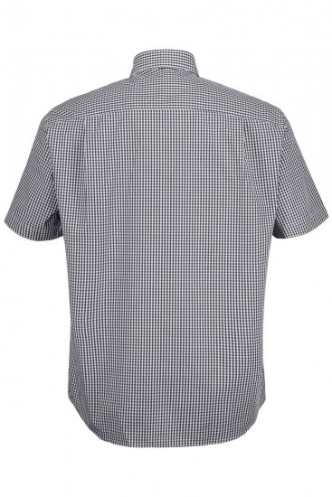 JP1880 722860 Kortærmet ternet skjorte Sort - Skjorter - Skjorter til store mænd 2XL- 8XL