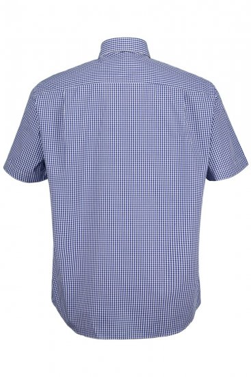 JP1880 722860 Kortærmet ternet skjorte Lyseblå - Skjorter - Skjorter til store mænd 2XL- 8XL