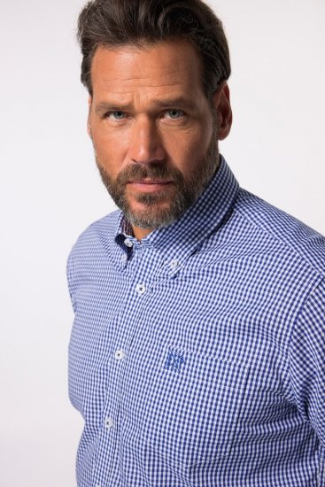 JP1880 722860 Kortærmet ternet skjorte Lyseblå - Skjorter - Skjorter til store mænd 2XL- 8XL