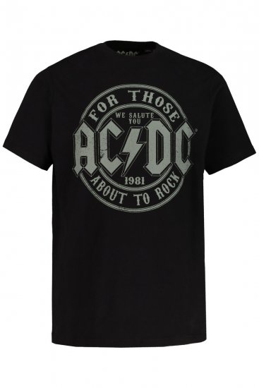 JP1880 AC/DC Graphic Comfort Fit Band T-Shirt Black - T-shirts - T-shirts i store størrelser - 2XL-14XL