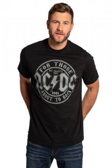 JP1880 AC/DC Graphic Comfort Fit Band T-Shirt Black - T-shirts - T-shirts i store størrelser - 2XL-14XL