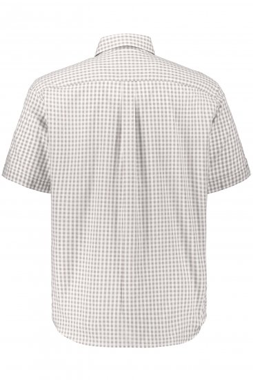 JP1880 Modern Fit Check Print Short Sleeve Shirt Grey - Skjorter - Skjorter til store mænd 2XL- 8XL