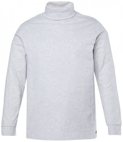 JP1880 723303 Langærmet bluse med rullekrave Naturmeleret TALL - TALL T-shirts - Lange T-shirts Mænd