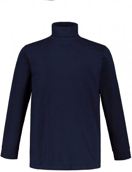 JP1880 723303 Langærmet bluse med rullekrave Mørkeblå - Trøjer og hættetrøjer - Trøjer og Hættetrøjer i store størrelser - 2XL-14XL