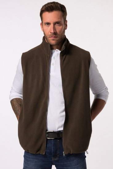 JP1880 Fleece Vest Stand-up Collar Brown - Jakker - Jakker i store størrelser, 2XL- 12XL