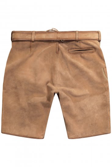 JP1880 Premium Goat Suede Staghorn Embroidery Shorts Leather Brown - Shorts - Shorts i store størrelser - W40-W60