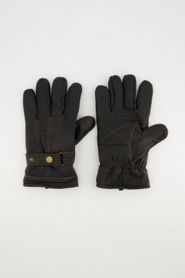 JP1880 Gloves Leather Warm Lining Black - Handsker - 