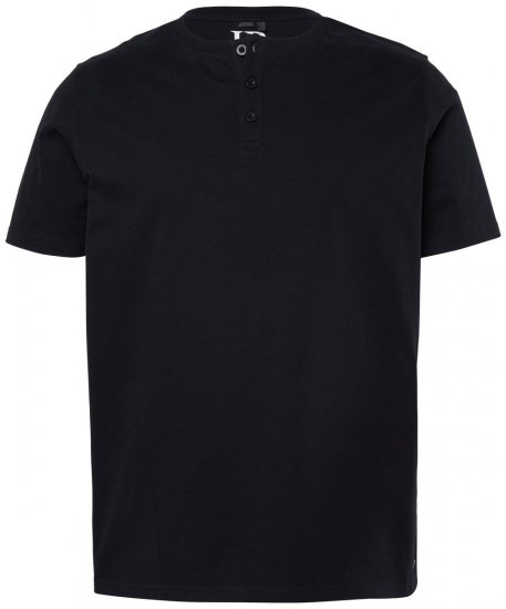 JP1880 726695 Henley-shirt Sort TALL - TALL T-shirts - Lange T-shirts Mænd