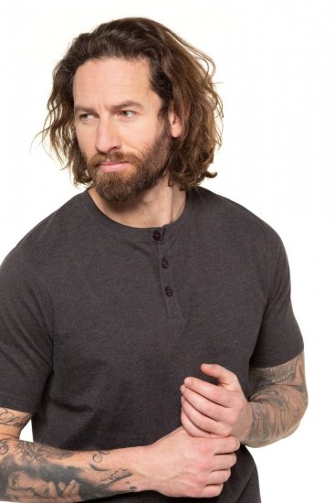 JP1880 726695 Henley-shirt Koksgrå - T-shirts - T-shirts i store størrelser - 2XL-14XL