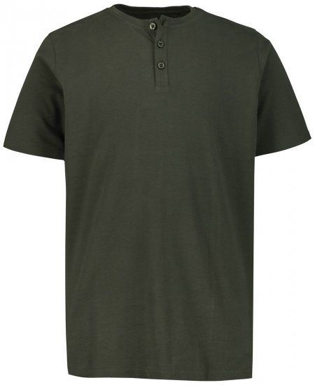 JP1880 726695 Henley-shirt Mørk oliven - T-shirts - T-shirts i store størrelser - 2XL-14XL