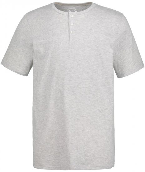 JP1880 726695 Henley-shirt Gråmeleret - T-shirts - T-shirts i store størrelser - 2XL-14XL