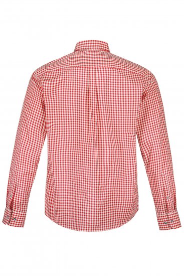 JP1880 Modern Fit Button-Down Collar Long Sleeve Check Shirt Light Red - Skjorter - Skjorter til store mænd 2XL- 8XL