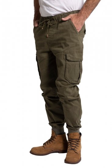 JP1880 782635 Cargobukser med benlommer Olivengrøn - Jeans og bukser - Herrejeans og bukser i store størrelser W40-W70