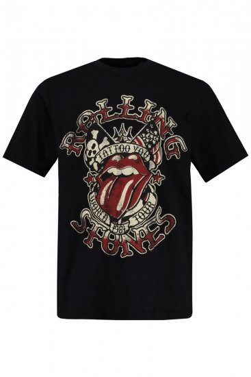 JP1880 Rolling Stones Graphic Comfort Fit Band T-Shirt Black - T-shirts - T-shirts i store størrelser - 2XL-14XL