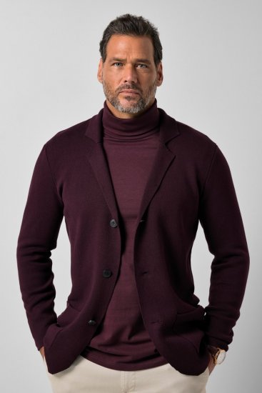 JP1880 Milano Flexnamic Strikket blazer Aubergine - Habitter og blazere - Habitter og jakkesæt i store størrelser