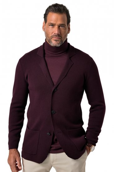 JP1880 Milano Flexnamic Strikket blazer Aubergine - Habitter og blazere - Habitter og jakkesæt i store størrelser
