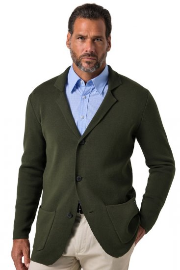 JP1880 Milano Flexnamic Strikket blazer Mørk oliven - Habitter og blazere - Habitter og jakkesæt i store størrelser