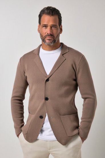 JP1880 Milano Flexnamic Strikket blazer Nøddebrun - Habitter og blazere - Habitter og jakkesæt i store størrelser