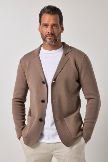 JP1880 Milano Flexnamic Strikket blazer Nøddebrun - Habitter og blazere - Habitter og jakkesæt i store størrelser