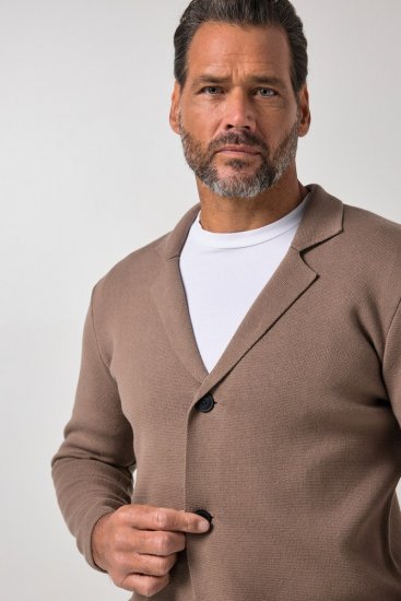 JP1880 Milano Flexnamic Strikket blazer Nøddebrun - Habitter og blazere - Habitter og jakkesæt i store størrelser