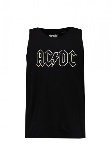 JP1880 AC/DC Graphic Comfort Fit Band Tank Top Black - T-shirts - T-shirts i store størrelser - 2XL-14XL