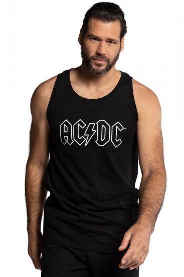 JP1880 AC/DC Graphic Comfort Fit Band Tank Top Black - T-shirts - T-shirts i store størrelser - 2XL-14XL