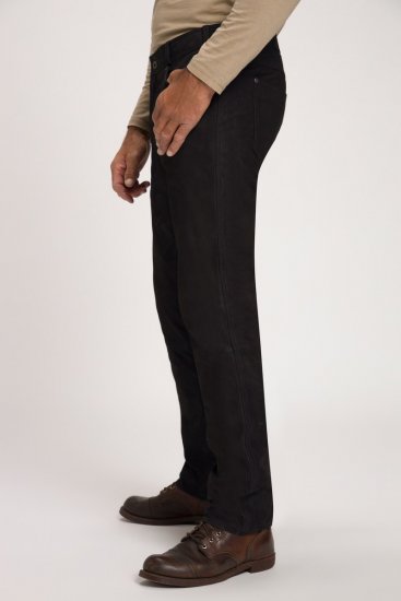 JP1880 Leather Pants Regular Fit Buffalo Nubuck Black - Jeans og bukser - Herrejeans og bukser i store størrelser W40-W70