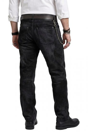 JP1880 Leather Pants Regular Fit Buffalo Nubuck Dark Brown - Jeans og bukser - Herrejeans og bukser i store størrelser W40-W70