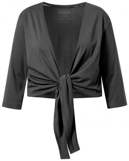 Ulla Popken 794514 Jerseybolero med bindebånd Antracit - Boleroer - 