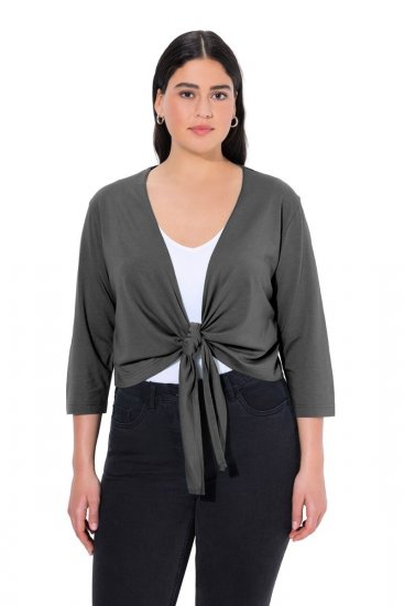 Ulla Popken 794514 Jerseybolero med bindebånd Antracit - Boleroer - 