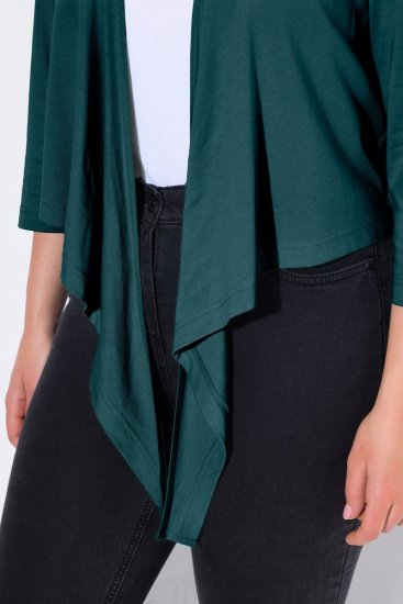 Ulla Popken 794514 Jerseybolero med bindebånd Petrol - Boleroer - 
