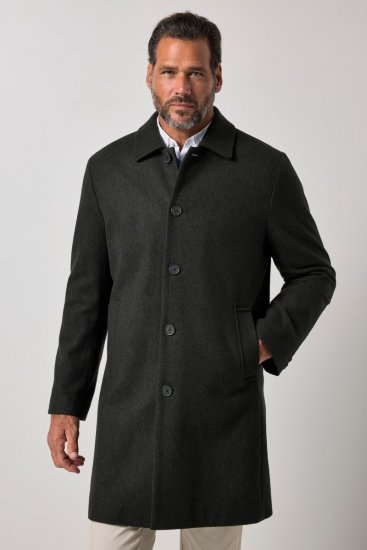 JP1880 795116 Vandafvisende Uldfrakke Olivengrøn - Jakker - Jakker i store størrelser, 2XL- 12XL