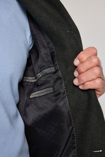 JP1880 795116 Vandafvisende Uldfrakke Olivengrøn - Jakker - Jakker i store størrelser, 2XL- 12XL