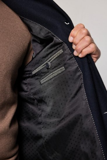 JP1880 795116 Vandafvisende Uldfrakke Mørkeblå - Jakker - Jakker i store størrelser, 2XL- 12XL
